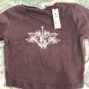 Brown short sleeve crop top size small